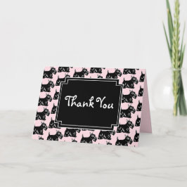 Scottie Dogs Light Pink and Black Danke Card