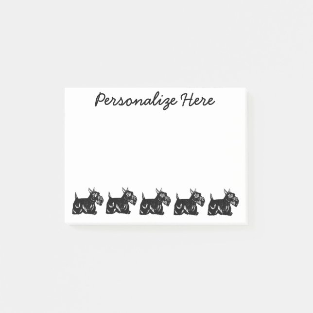 Scottie Dogs Personalisiert Post-it® Notes 4 x 3 Post-it Klebezettel (Vorderseite)