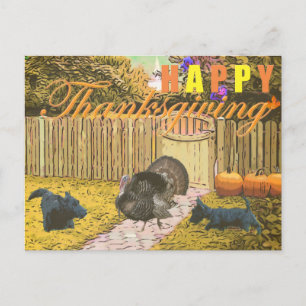 Scottie Happy Thanksgiving Feiertagspostkarte