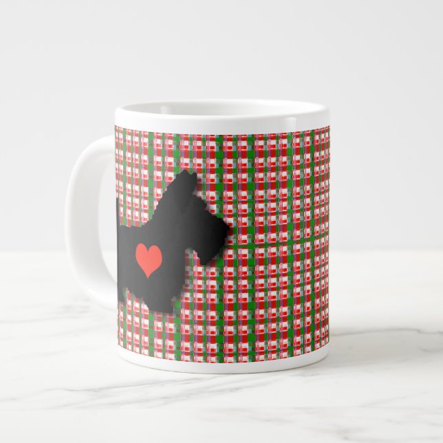 Scottie-Herz-Liebe-Tunnel-bohrwagenTasse Jumbo-Tasse (Vorderseite Links)