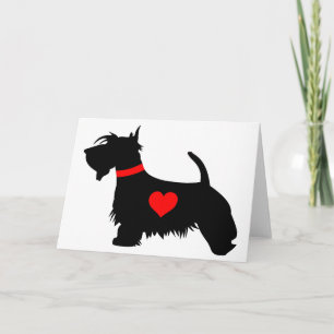 Scottie-Hund-Herz-Grußkarte Karte