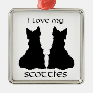 Scottie Hund Liebe Silhouetten Ornament