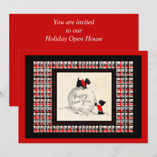 Scottie Hund Neujahrs-Open-House Einladung
