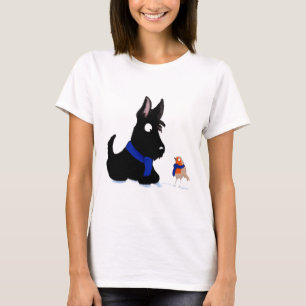 Scottie-Hund u. Robin T-Shirt