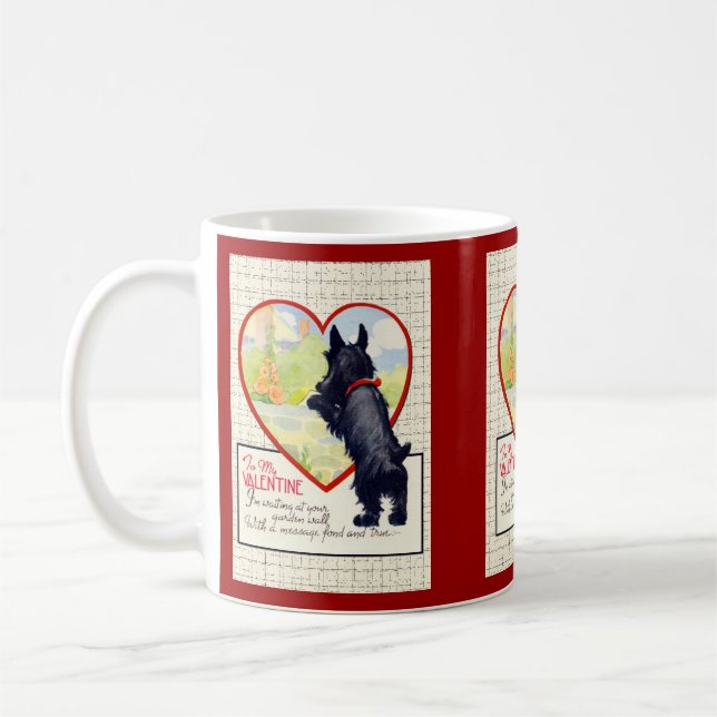 Scottie-Hund Valentinstag Scottish Terrier Kaffeetasse (Links)