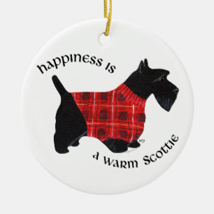 Scottie-Hund-Weihnachtsdekoration Keramikornament
