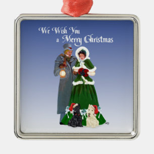 Scottie-Hund-Weihnachtsdekoration Silbernes Ornament