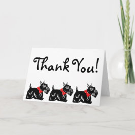 Scottie Hunde mit Red Bows Dankeschön Card Dankeskarte