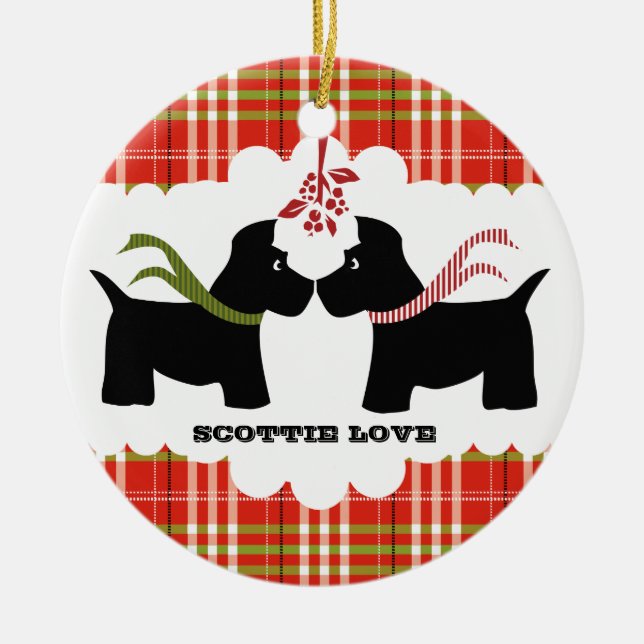 Scottie-Hundeverzierung Keramik Ornament (Vorne)