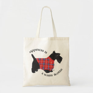 Scottie in Red & Blue Kariert Sweater Tragetasche