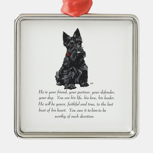 Scottie Keepake Ornament Aus Metall (Vorne)