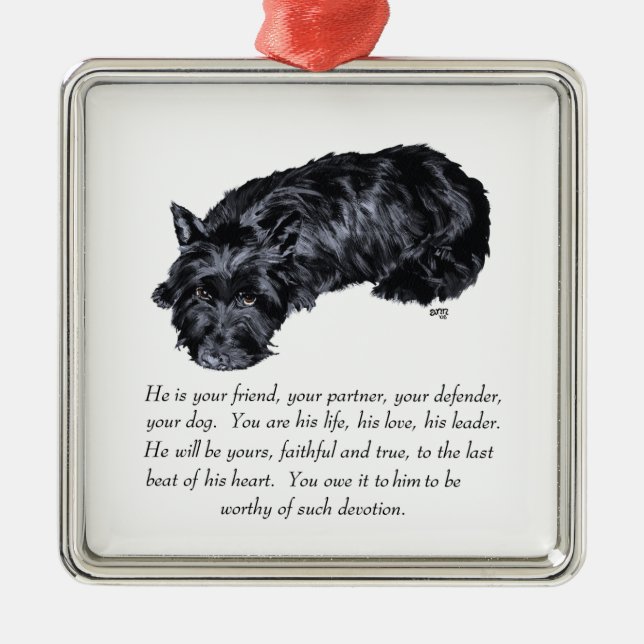 Scottie Keepake Ornament Aus Metall (Vorne)