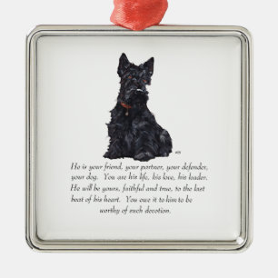 Scottie Keepake Ornament - MALE Aus Metall