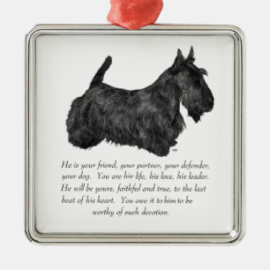 Scottie Keepake Ornament - MALE Aus Metall