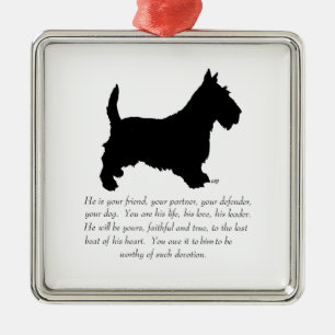 Scottie Keepake Ornament - MALE Dog Aus Metall