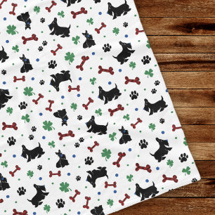 Scottie Lucky Shamrocks Süßes Farbpattern Fleecedecke
