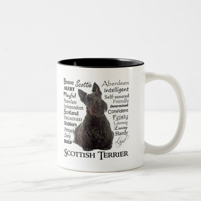 Scottie-Merkmal-Tasse Zweifarbige Tasse (Rechts)