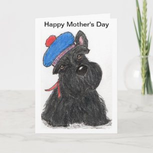 Scottie Mother's Day Card Mum nana Scottish Karte