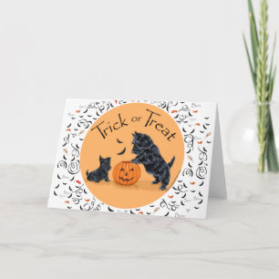 SCOTTIE Papa und Welpe Halloween Karte