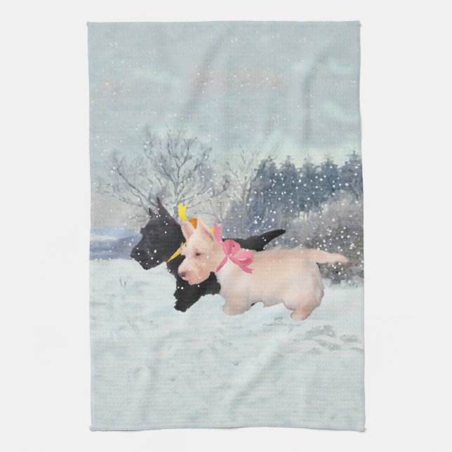 Scottie Pups Geschirrtuch (Vertikal)