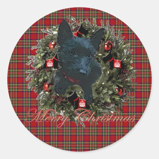 Scottie Runder Aufkleber (Vorderseite)