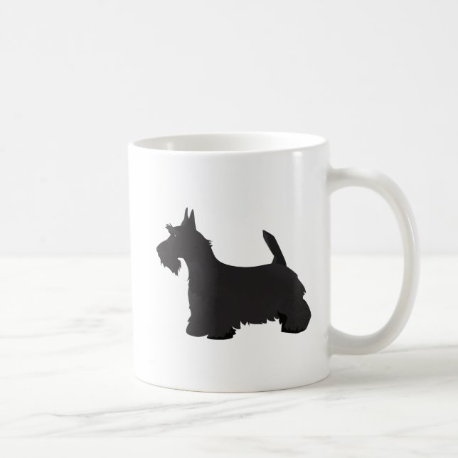 Scottie Scottish Terrier Basic Breed Silhouette Kaffeetasse (Rechts)
