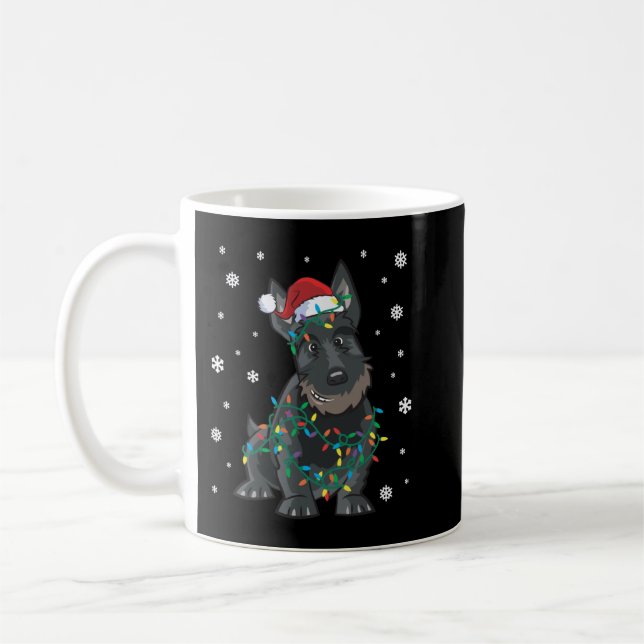 Scottie Scottish Terrier Wrapped in Christmas Ligh Kaffeetasse (Links)