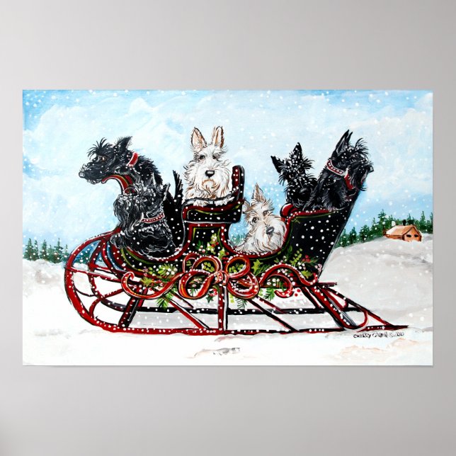 Scottie Sleigh Ride Poster (Vorne)