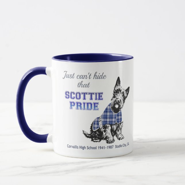Scottie-Stolz, Corvallis Highschool Scottie-Hund Tasse (Links)