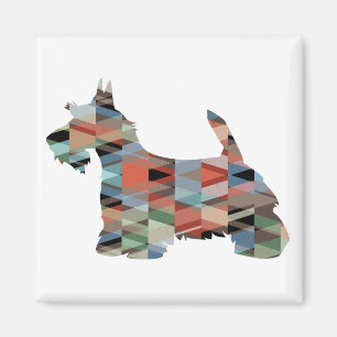 Scottie Terrier Geometric Pattern Silhouette Karie Magnet