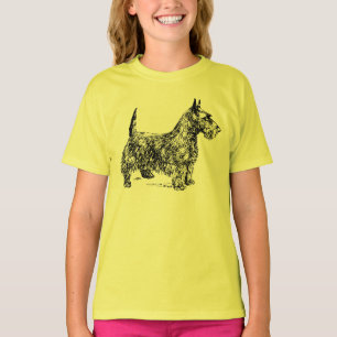 SCOTTIE-TERRIER-HUNDkappen-Hülsen-T - Shirt