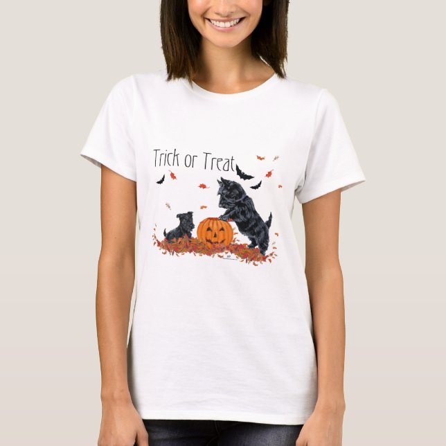 SCOTTIE Vater und Pup Halloween T-Shirt (Vorderseite)
