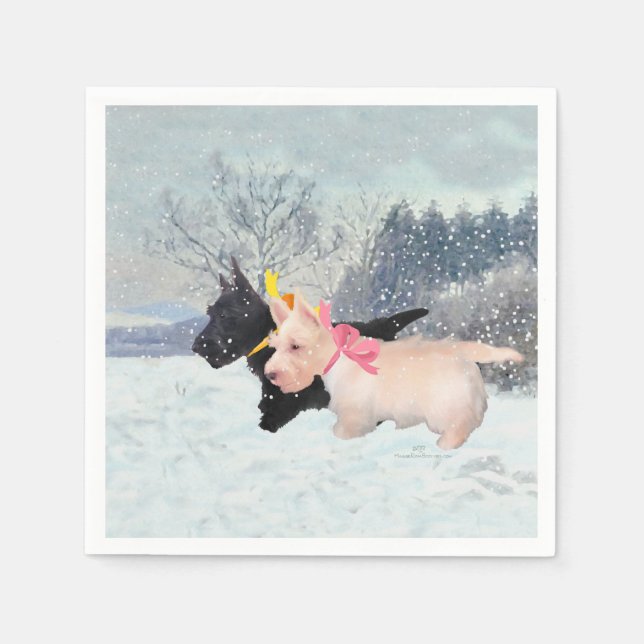 Scottie Welpen Serviette (Vorderseite)