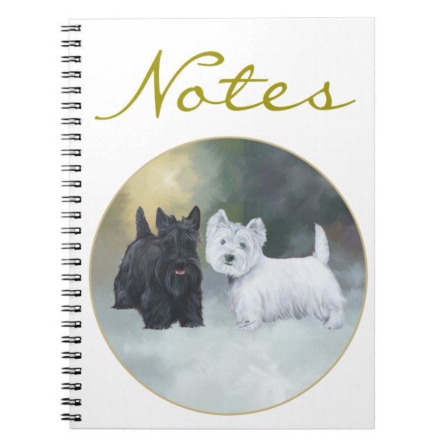 Scottie Westie Wintertime Notizblock (Vorderseite)