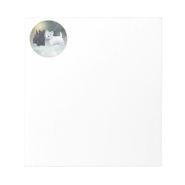 Scottie Westie Wintertime Notizblock (Vorderseite)