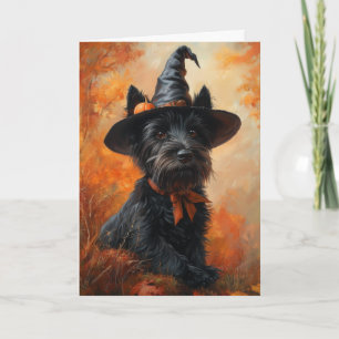 Scottie Witch Halloween Feiertagskarte