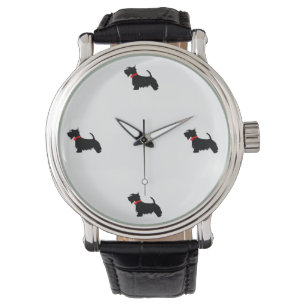 Scottiehund bemannt Vintage Uhr