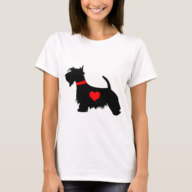 Scottiehundeherz-Damen T - Shirt (Vorderseite)