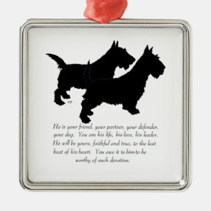 Scotties Erinnerungs-Schmuckanhänger - MÄNNLICH Silbernes Ornament