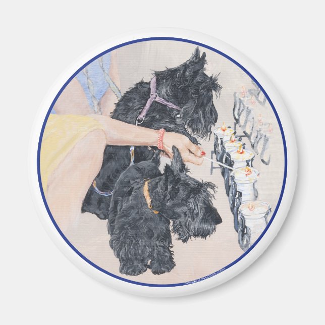 Scotties Lighting Candles Magnet (Vorne)