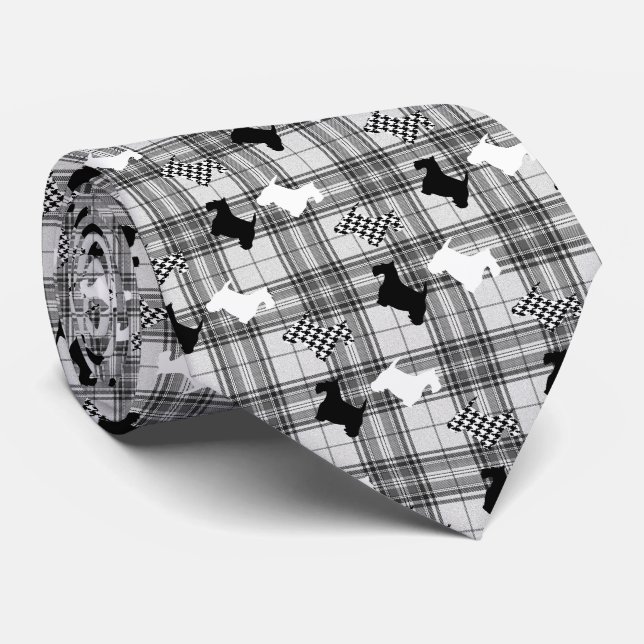 Scotties und graues kariertes krawatte (Gerollt)