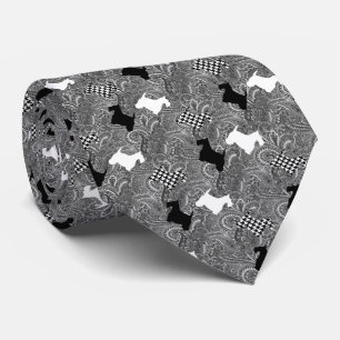 Scotties und Paisley Krawatte