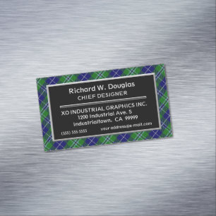 Scottish Accent Clan Douglas Tartan Magnetische Visitenkarte