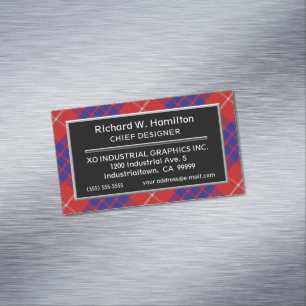 Scottish Accent Clan Hamilton Tartan Magnetische Visitenkarte