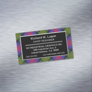 Scottish Accent Clan Logan Tartan Magnetische Visitenkarte