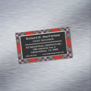 Scottish Accent Clan MacFarlane Tartan Magnetische Visitenkarte