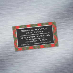 Scottish Accent Clan MacGregor Gregor Tartan Magnetische Visitenkarte