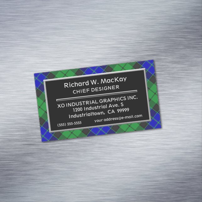Scottish Accent Clan MacKay Tartan Magnetische Visitenkarte (Beispiel)
