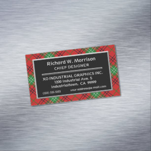 Scottish Accent Clan Morrison Tartan Magnetische Visitenkarte