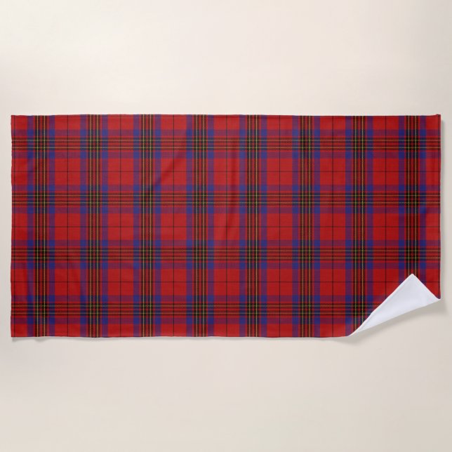 Scottish Accents Clan Leslie Red Tartan Strandtuch (Vorderseite)